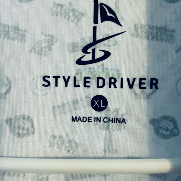Style Driver | Classic Blue Patterned Polo Shirt | Size XL - Picture 3 of 5